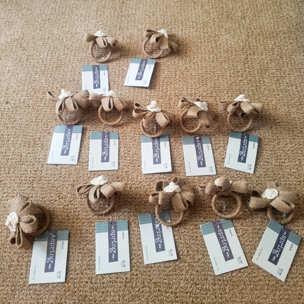 Burlap napkin rings